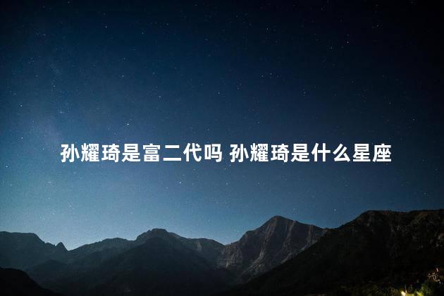 孙耀琦是富二代吗 孙耀琦是什么星座